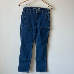 Carhartt Women's Dark Blue Rugged Flex Relaxed Fit Double Front Jeans Size 2